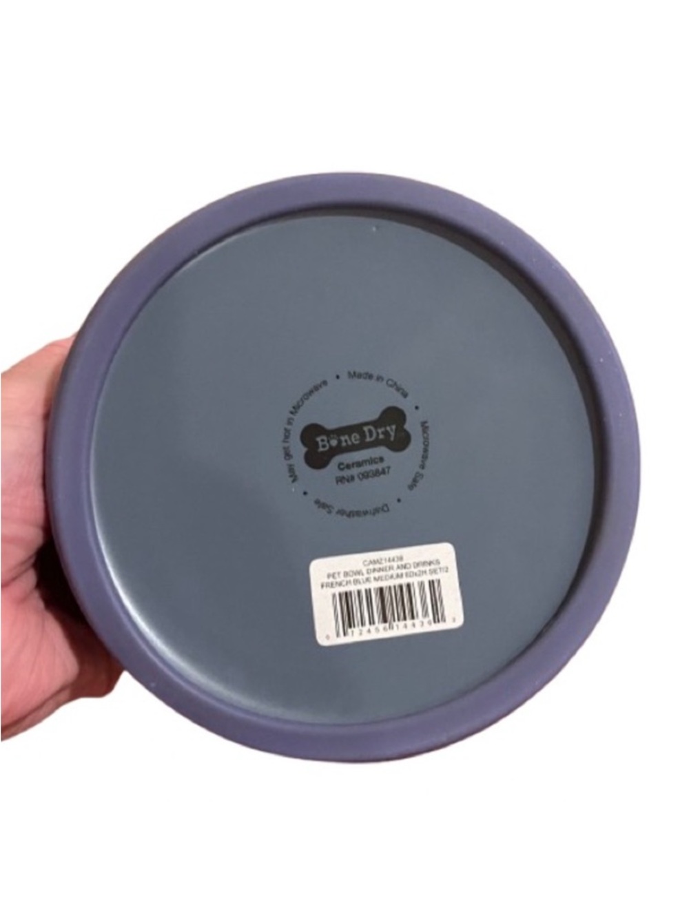 🆕-Bone Dry- Ceramic Pet Bowl for Dogs & Cats. French Blue 6'x 2" - Picture 6 of 6